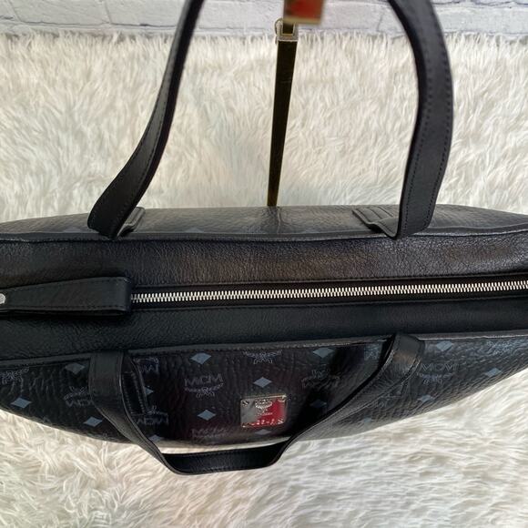 #MCM Visetos Anya Top Zip Shopper Tote Black - Picture 7 of 11